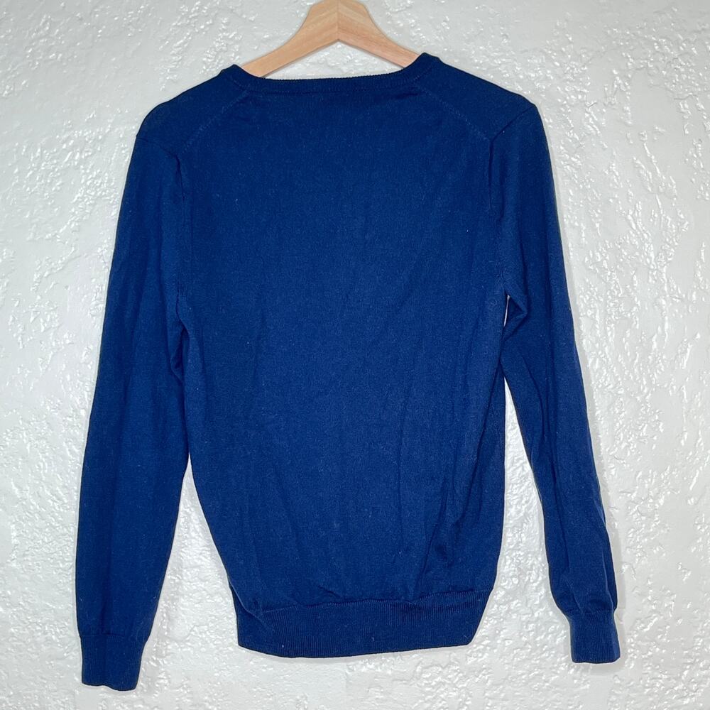 J.Crew Merino Wool V-Neck Sweater Classic Slim Fit Men Blue Long Sleeve Small - Picture 3 of 6